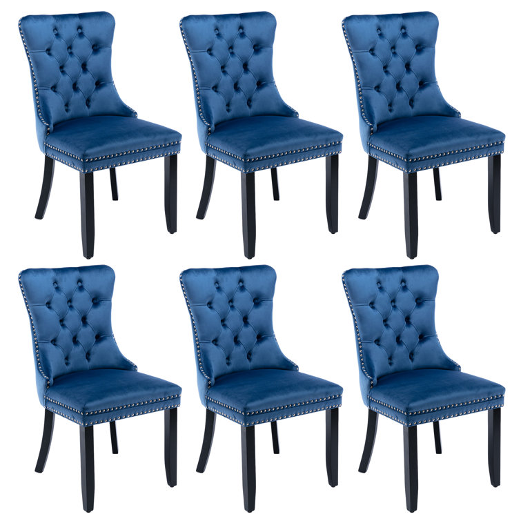 Velvet upholstered best sale side chair